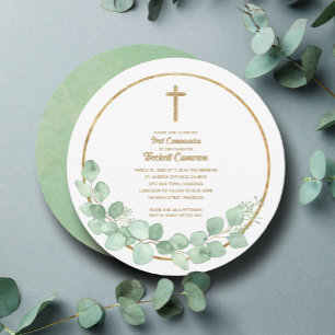 Invitación Primera Comunión de Eucalyptus Cross