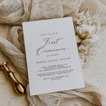 Primera comunión de la caligrafía negra desdeñosa