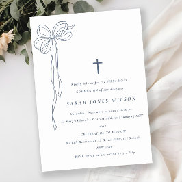 Invitación Primera Comunión de la Coqueta Azul Oscuro