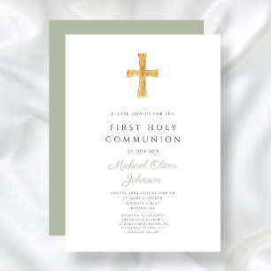 Invitación Primera comunión de la Cruz Verde Masaje Moderna