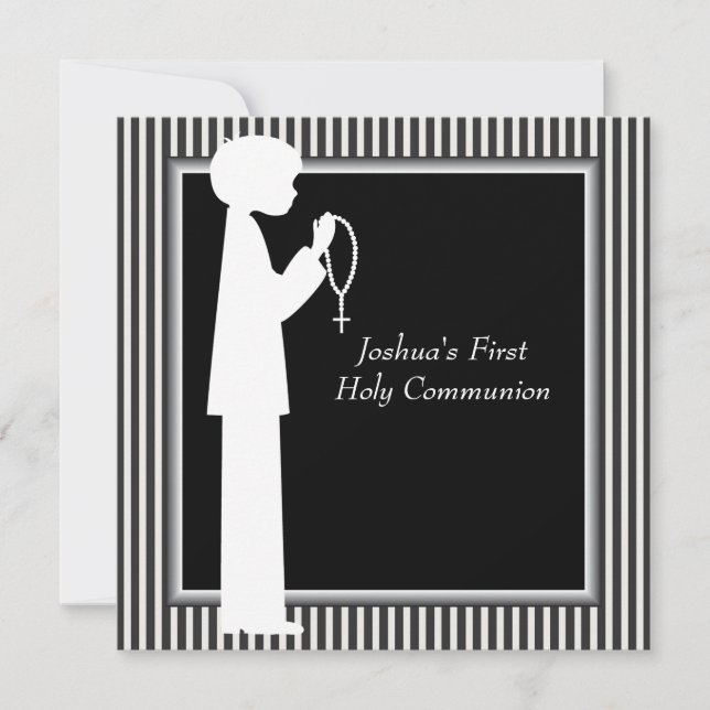 Invitación Primera comunión de los chicos de Rosario de franj (Anverso)