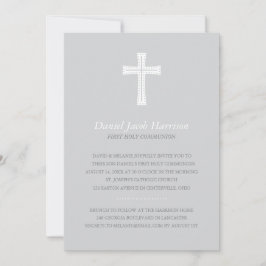 Invitación Primera comunión de los chicos grises