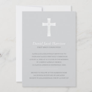 Invitación Primera comunión de los chicos grises