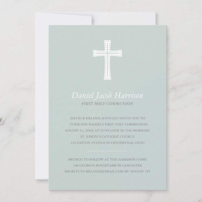 Invitación Primera comunión de los muchachos azules (Anverso)