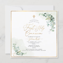 Invitación Primera Comunión de PixDezines H2 Eucalipto