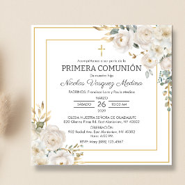 Invitación Primera comunión de rocas blancas: primera comunió