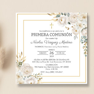 Invitación Primera comunión de rocas blancas: primera comunió