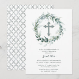 Invitación Primera comunión de Wreath y Cross