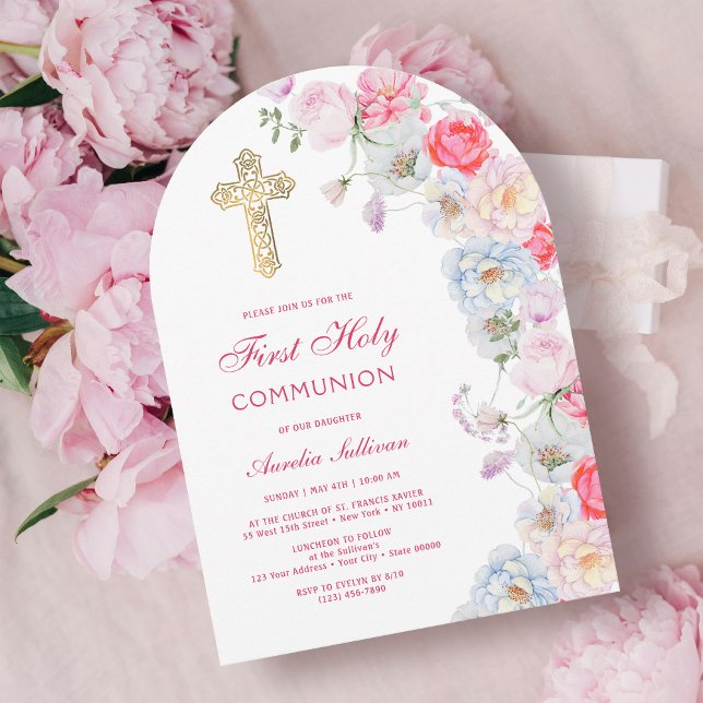 Invitación Primera comunión del Arco de Flores de Agua (Subido por el creador)