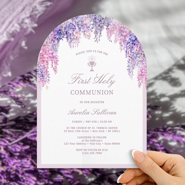 Invitación Primera comunión del Arco de la Wisteria de Lilac (Subido por el creador)