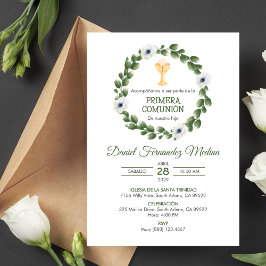 Invitación Primera comunión del cáliz católico