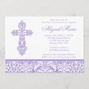 Invitación Primera comunión del Chica del amortiguador cruzad
