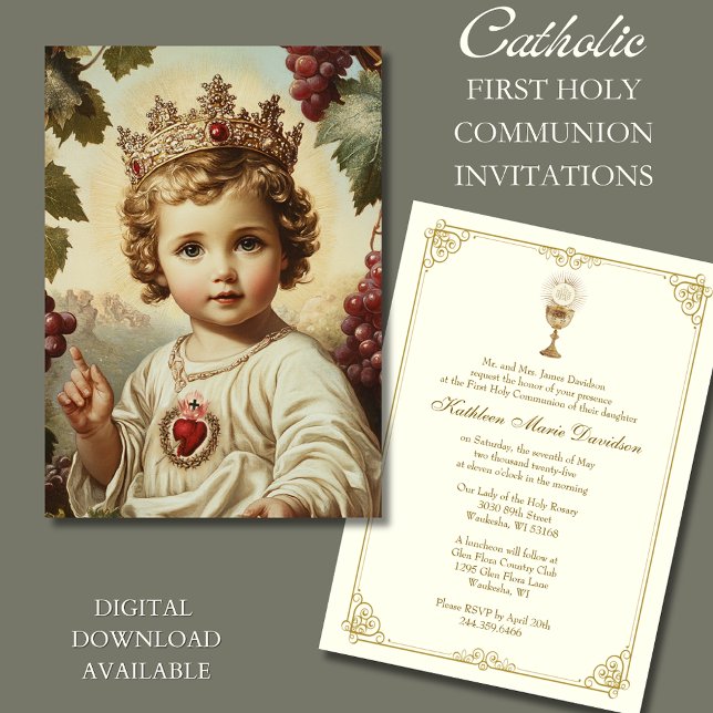 Invitación Primera comunión del niño del corazón sagrado Jesú (Subido por el creador)