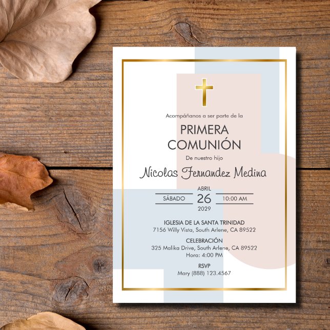 Invitación Primera Comunión Elegante Católica (Subido por el creador)