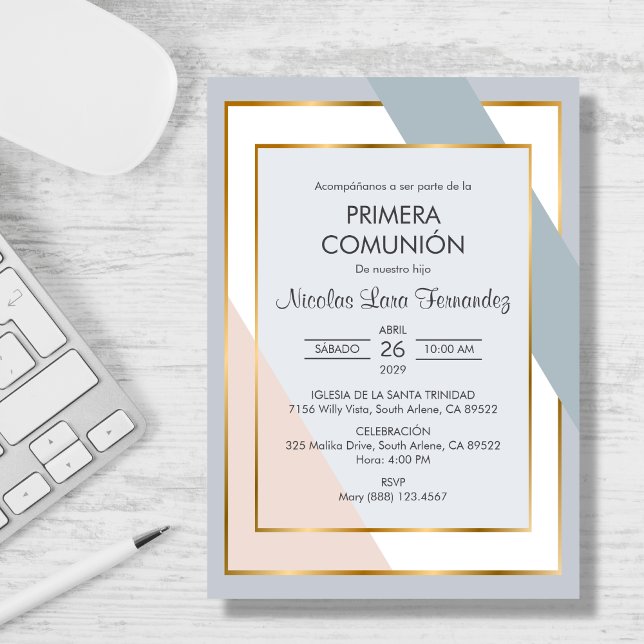Invitación Primera Comunión Elegante Y Magnífica Primera Comu (Subido por el creador)