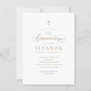 Invitación Primera Comunión entre caligrafía elegante y presu