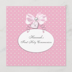 Invitación Primera Comunión entre Chicas rosados