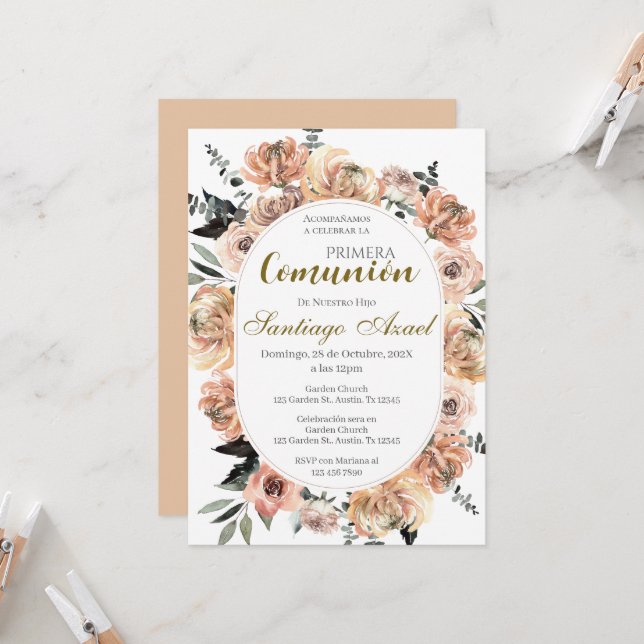 Invitación Primera Comunión Española (Anverso/Reverso In Situ)