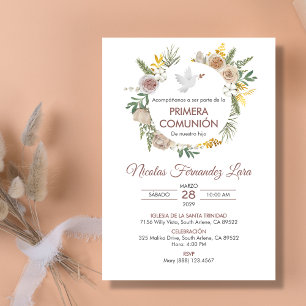 Invitación Primera Comunión Española Boho Comunión