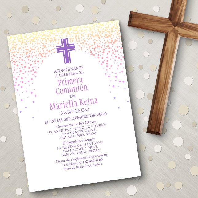 Invitación Primera Comunión Española de chicas (Subido por el creador)