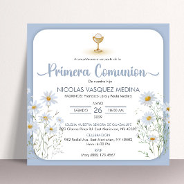 Invitación Primera Comunión Española del cáliz de la Primera