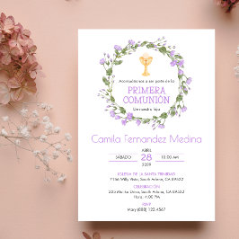 Invitación Primera Comunión Española del cáliz de la Primera 