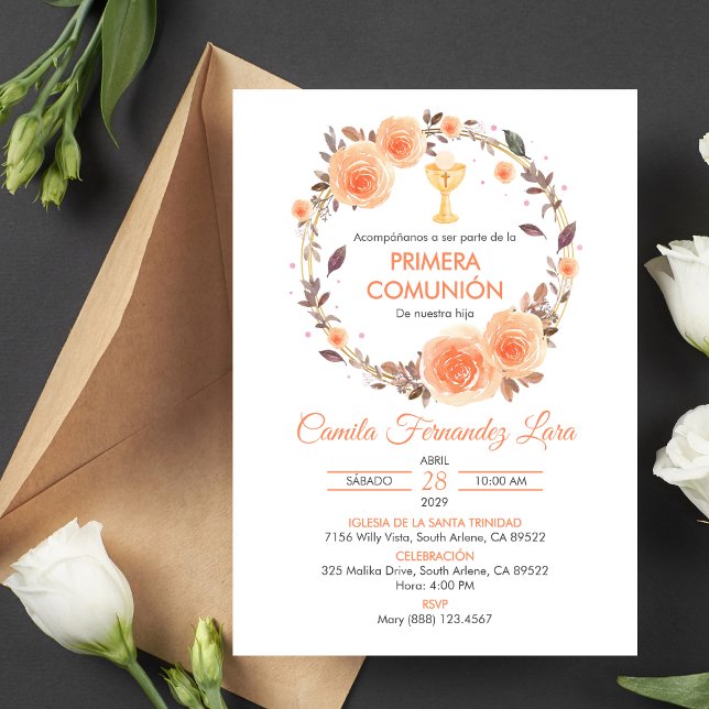 Invitación Primera Comunión Española del cáliz de la Primera  (Subido por el creador)