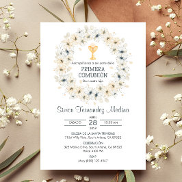 Invitación Primera Comunión Española del cáliz de la Primera