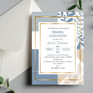 Invitación Primera Comunión Española Elegante Comunión