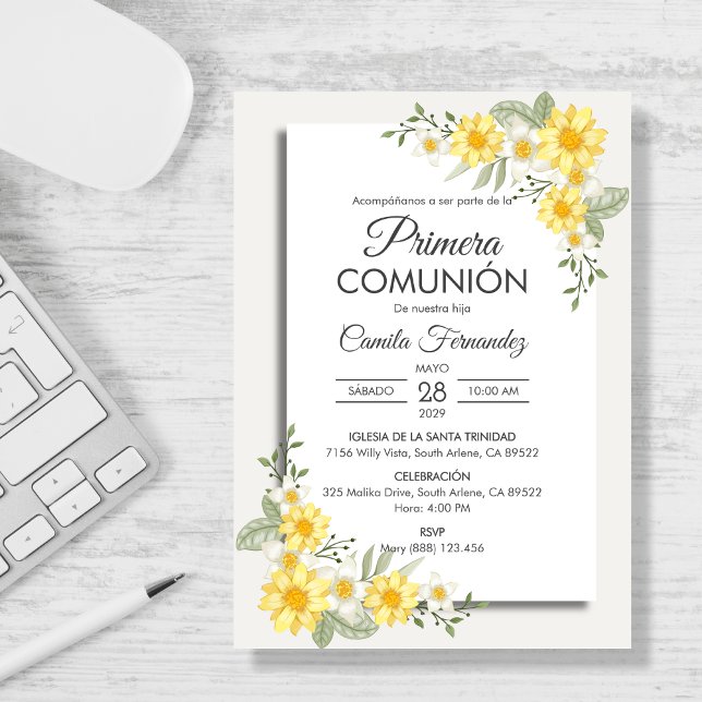 Invitación Primera Comunión Española Elegante Primera Comunió (Subido por el creador)