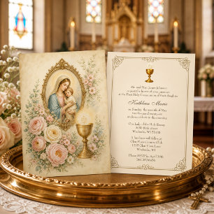 Invitación Primera Comunión Eucarística Clásica