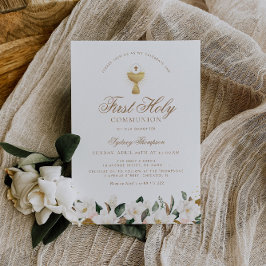 Invitación Primera comunión floral de Magnolia