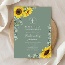 Primera Comunión Floral Elegante Eucalipto