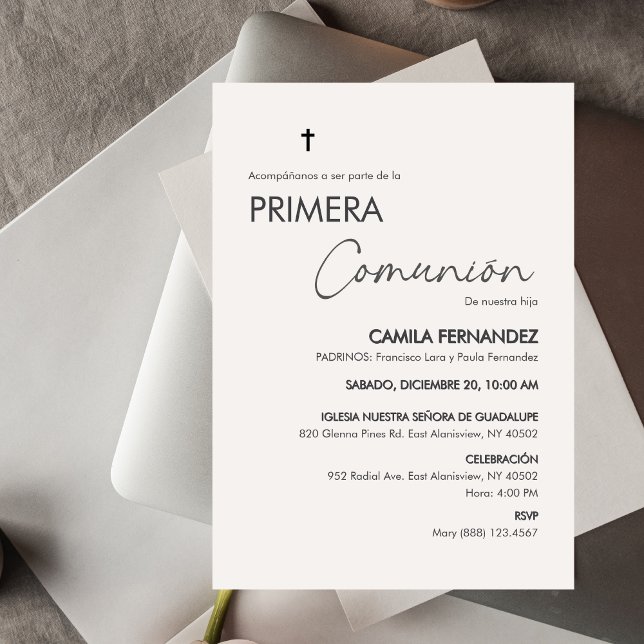 Invitación Primera Comunión Minimalista Primera Comunión (Subido por el creador)