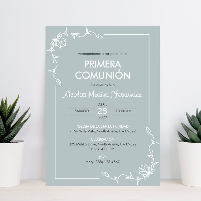 Invitación Primera Comunión Minimalista Primera Comunión (Subido por el creador)