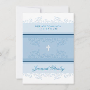 Invitación PRIMERA COMUNIÓN modernos y elegantes remolinos ri