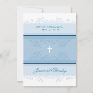 Invitación PRIMERA COMUNIÓN modernos y elegantes remolinos ri