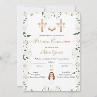 Invitación Primera Comunión Niña