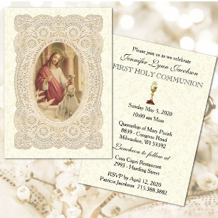 Invitación Primera Comunión Niña Católica