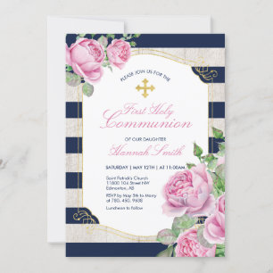 Invitación Primera Comunión Niña   Oro