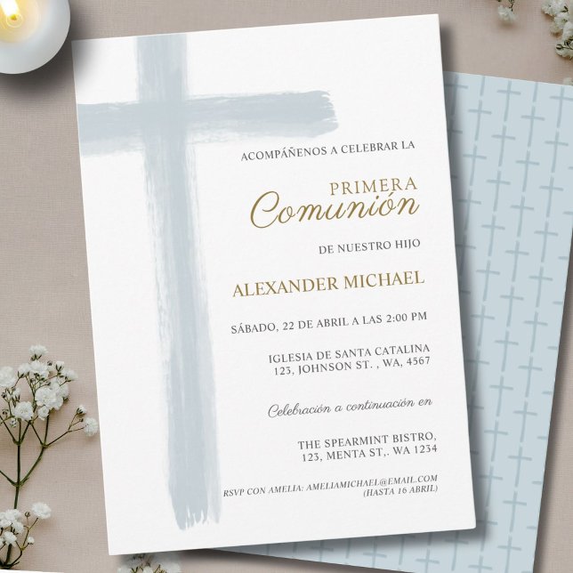 Invitación Primera Comunión niño español (Subido por el creador)