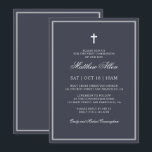 Invitación Primera Comunión Para Él | Elegante Cruz Clásica<br><div class="desc">Compuesto por una elegante tipografía de guion serif y cursiva sobre el marco con una elegante cruz. Este diseño es atemporal,  clásico y elegante. Esto es diseñado por Select Fiesta Supplied Supplied,  exclusivo para Zazzle. Disponible aquí: http://www.zazzle.com/selectpartysupplies</div>