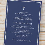 Invitación Primera Comunión Para Él | Elegante Cruz Clásica<br><div class="desc">Compuesto por una elegante tipografía de guion serif y cursiva sobre el marco con una elegante cruz. Este diseño es atemporal,  clásico y elegante. Esto es diseñado por Select Fiesta Supplied Supplied,  exclusivo para Zazzle. Disponible aquí: http://www.zazzle.com/selectpartysupplies</div>