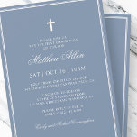 Invitación Primera Comunión Para Él | Elegante Cruz Clásica<br><div class="desc">Compuesto por una elegante tipografía de guion serif y cursiva sobre el marco con una elegante cruz. Este diseño es atemporal,  clásico y elegante. Esto es diseñado por Select Fiesta Supplied Supplied,  exclusivo para Zazzle. Disponible aquí: http://www.zazzle.com/selectpartysupplies</div>