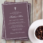 Invitación Primera Comunión Para Él | Elegante Cruz Clásica<br><div class="desc">Compuesto por una elegante tipografía de guion serif y cursiva sobre el marco con una elegante cruz. Este diseño es atemporal,  clásico y elegante. Esto es diseñado por Select Fiesta Supplied Supplied,  exclusivo para Zazzle. Disponible aquí: http://www.zazzle.com/selectpartysupplies</div>