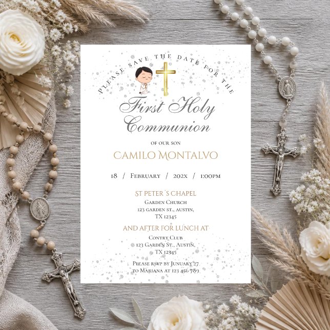 Invitación Primera Comunión para Niño (Subido por el creador)