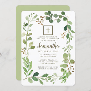 Invitación Primera Comunión para su travesía de color agua