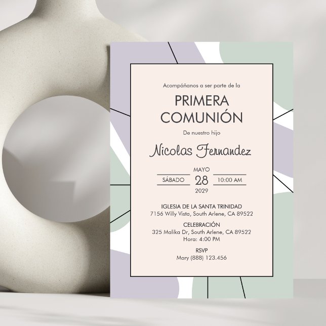 Invitación Primera Comunión Pastel Colores (Subido por el creador)