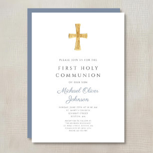 Invitación Primera Comunión Religiosa Cruz Azul Niño