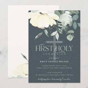 INVITACIÓN PRIMERA COMUNIÓN SAGRADA DE LA FLORAL DE AQUA BLAN